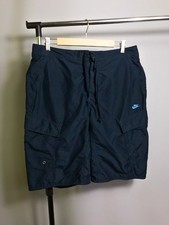 pantaloncini da uomo vintage Nike Beach blu palma tasche taglia 33