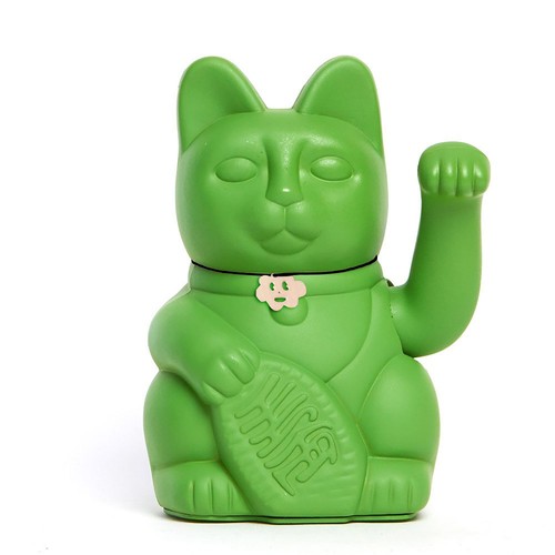 Gatto portafortuna verde