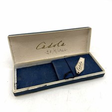 CADOLA Vintage Watch Box Scatola per orologio uomo blu + TAG