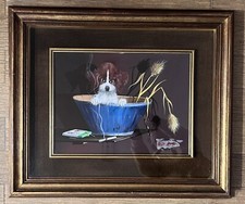 Quadro olio su tela 30x40cm Alfano Dardari “animali-natura” in cornice