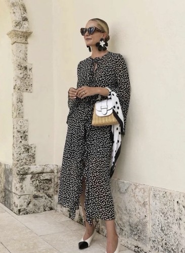 Kimono zara nero bianco pois - kimono, a