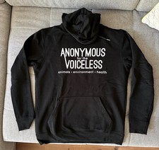 Felpa con cappuccio Anonymous for the Voiceless L nera pullover grafica veganismo