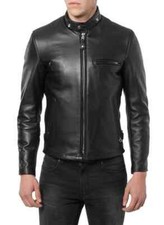 Giacca pelle nera uomo