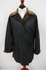 Cerruti giacca pelle di agnello donna taglia 38 100% pelle cappotto nero ottime condizioni