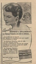 Pubblicita'  Vintage Originale anni '50 : SHAMPOO PALMOLIVE PER SIGNORE