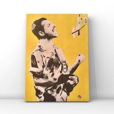 Dipinto a mano di Freddie Mercury Queen  su tela 100x70cm & poster