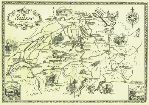 Svizzera carta pittorica anni - svizzera,