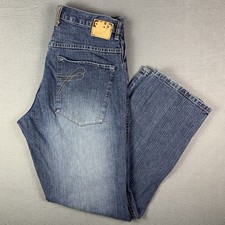 Jeans Pelle Uomo 36x34 Relaxed Blu Denim Y2K Baggy Streetwear Hip Hop