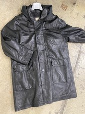 giaccone vintage pelle Conbipel in cappuccio removibile Manca 1 bottone