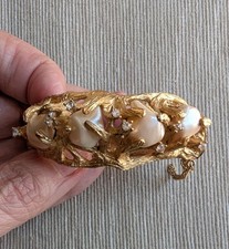 Trifari Crown Bracciale Vintage Sorrento con Perle