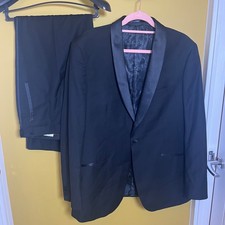 Tuta da pranzo smoking Dobell nera 2 pezzi - giacca 44 reg - pantaloni 38 reg