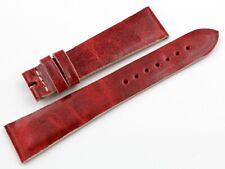 Cinturino Made in Italy Band Cuoio Trama MARMO Rosso Lucido Ansa 20mm Ricambio