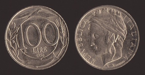100 lire 1996 turrita - turrita, italia