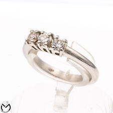 Anello trilogy in oro bianco 18 Kt 750 con diamanti 0,41 ct -537/VE-