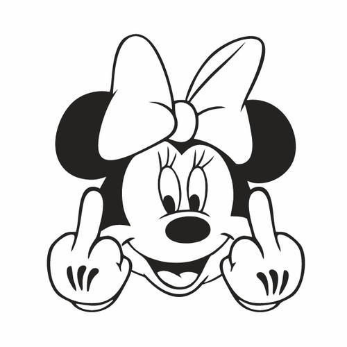 Adesivo auto divertente minnie - divertente,