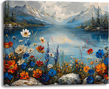 Tela Su Parete Paesaggio, Stampe Su Tela Di Montagne Innevate, Lago Immagine Su 