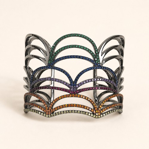 Bracciale largo multicolore