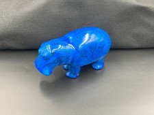 Scultura "William Williams l'ippopotamo" in ceramica blu del Metropolitan Museum