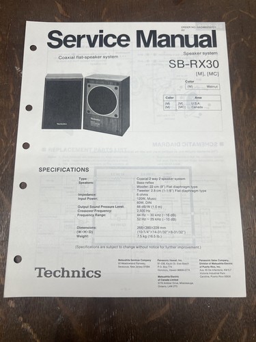 Technics rx30 manuale di - technics,