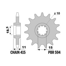 Pignone PBR Z13 denti passo