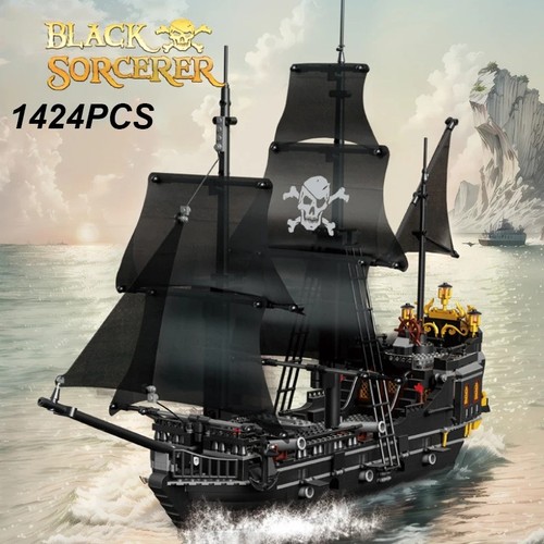 Nave pirata nera 1424 pezzi - pirata,