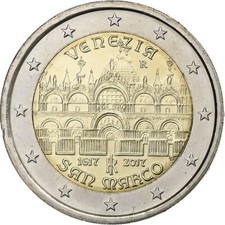 [#376166] Italia, 2 Euro, Basilica di San Marco, 2017, Bi-Metallico, MS(63)
