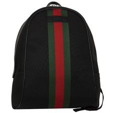 Gucci Zaino Techno Black Stripe – Nylon GG Nero, Web Verde/Rosso, Ottime Condizi
