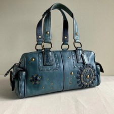Borsa Coach Vintage Mia Lace Bords Ocean Blue Y2K usata dal Giappone