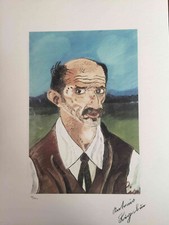 Antonio Ligabue litografia off set cm 50x70 firma in lastra con certificato