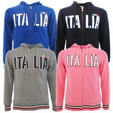 Felpa ITALIA Con Cappuccio Felpe Italia turistica Azzurra Grigia Rosa PS 32587