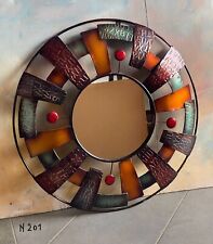 Specchio rotondo telaio in ferro colorato 