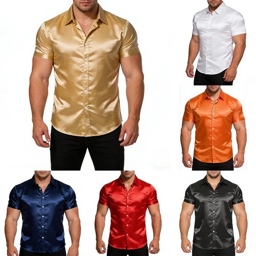 Camicia elegante uomo raso