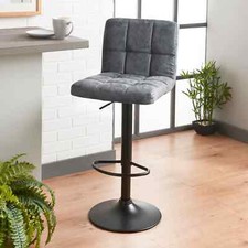 Elegante Sgabello da Bar Regolabile Sedia Girevole per Tavoli Colazione Bar Grigio e Nero