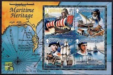 Gibilterra 1999 Navi Patrimonio Marittimo Storia Mappe Militari Uniformi m/s MNH