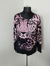 Maglione donna nero rosa