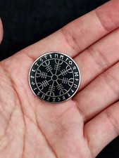 Runa vichinga norrena celtica vegvisir simbolo runico 1,2" smalto spilla bavero distintivo metallo