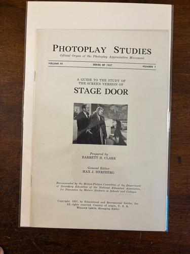 Photoplay studies stage door - photoplay,