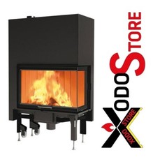 Caminetto legna angolare