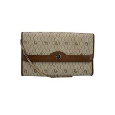 Autentica borsa a tracolla Christian Dior vintage beige logo a nido d'ape tela
