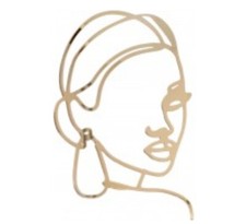 CAKE TOPPER PLEXIGLASS ORO EVENTI TORTE DECORAZIONI VOLTO FACE VISO DONNA