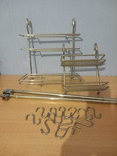 barra acciaio inox da cucina portautensili portarotolo gancetti 60cm