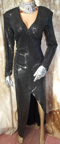 Abito paillettes lurex - ,, nero