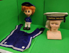 MILITARIA CAPPELLO MARINA MILITARE LOTTO GADGET BERRETTO PIZZA VINTAGE PUPAZZO -