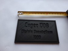 Targhetta 13x7,5cm Pistola Parabellum Luger P08 1900 Colore Nero - Grigio - Oro