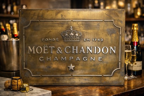 Moet chandon metal sign - chandon,