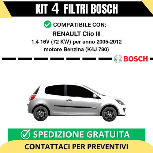 Kit bosch filtri tagliando - kit, 4