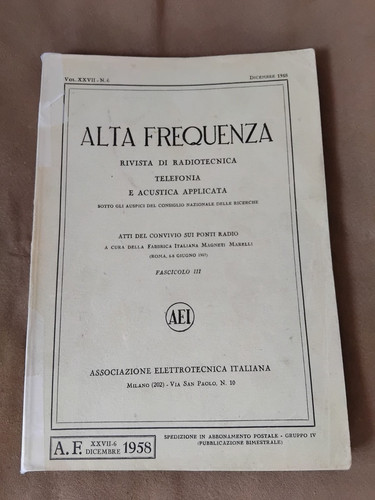 Alta frequenza rivista di - frequenza,