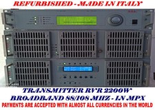 Trasmettitore FM Broadcast Professionale RVR 2200w Banda Larga 88/108 MHZ