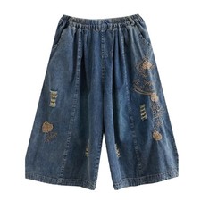 Donna Ricamato Pantaloni Capri