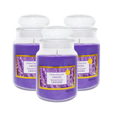 3 CANDELE PROFUMATE GIARA STILE YANKEE CANDLE 510gr IN VETRO - LAVANDA